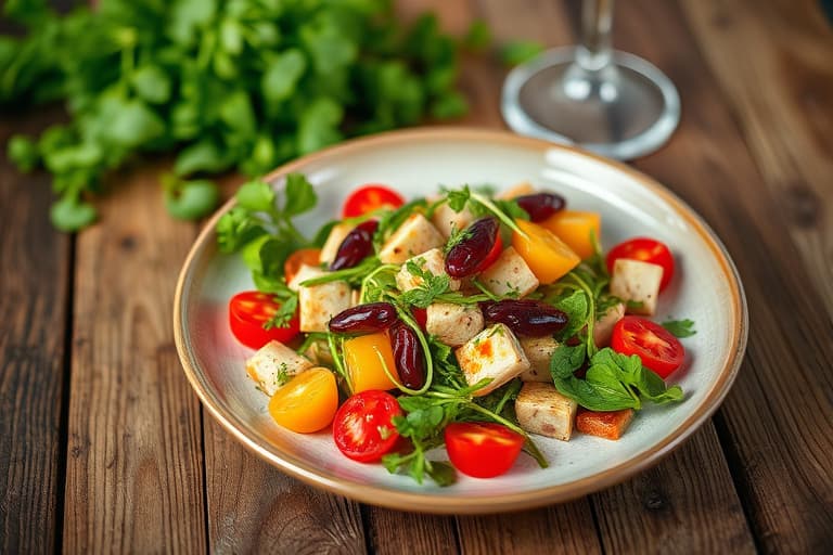 Vill med deg salat
Vill soppsalat med timian og hjertet av romanosalat