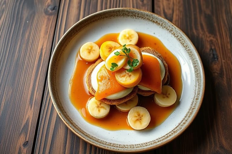 Eggkremterter med bananer og karamell