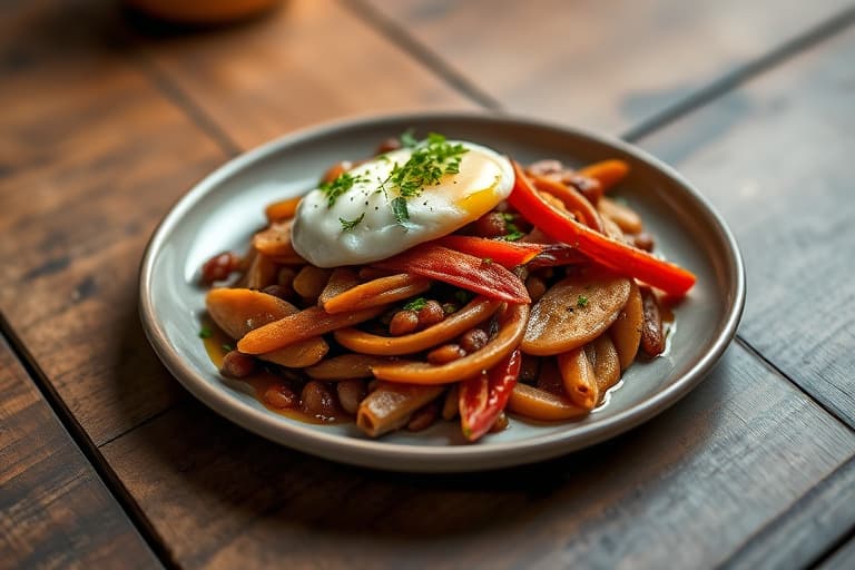 Bean, egg og ost molletes