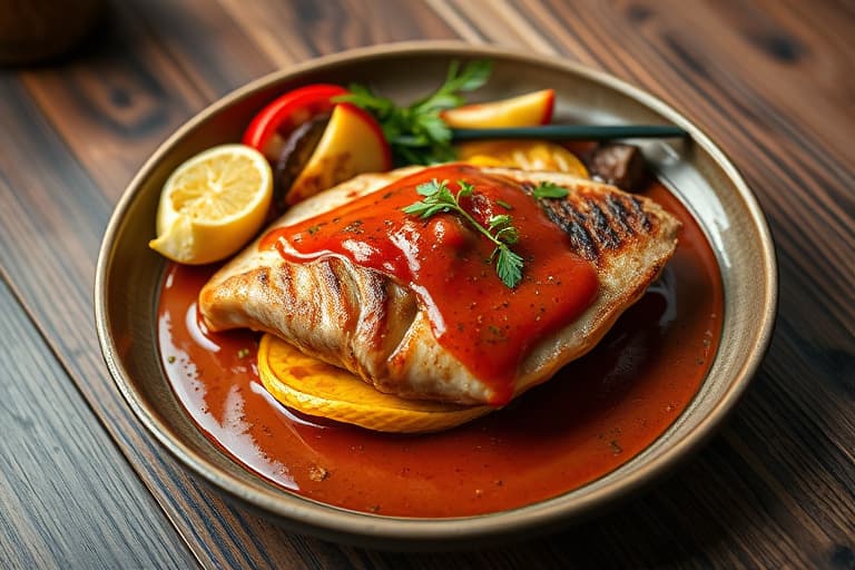 Stek av kyllingfilet med kremet saus