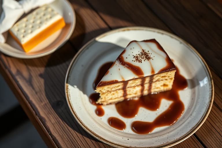 Trefoldig hasselnøttkake med sjokolade- og smørkremfrosting