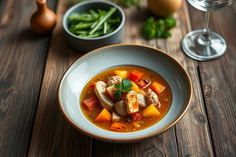 Okse- og bygggrønnsakssuppe