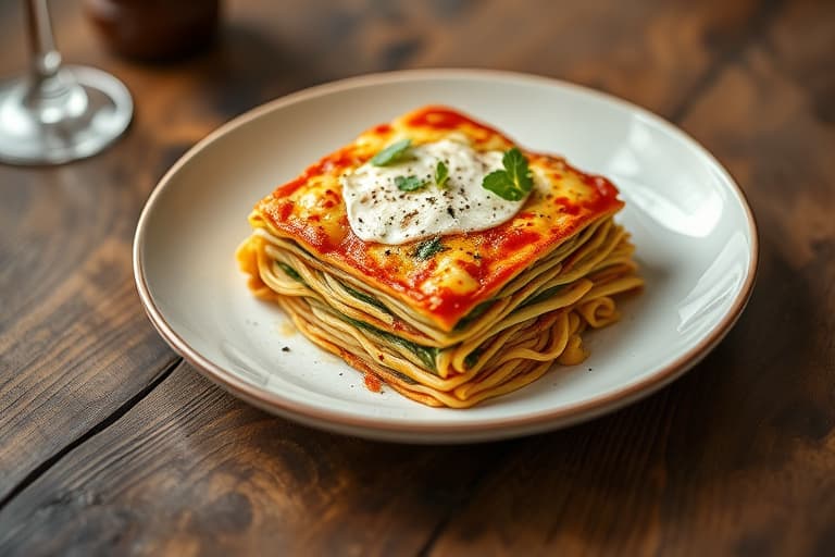 Kylling- og spinatalfredos lasagne