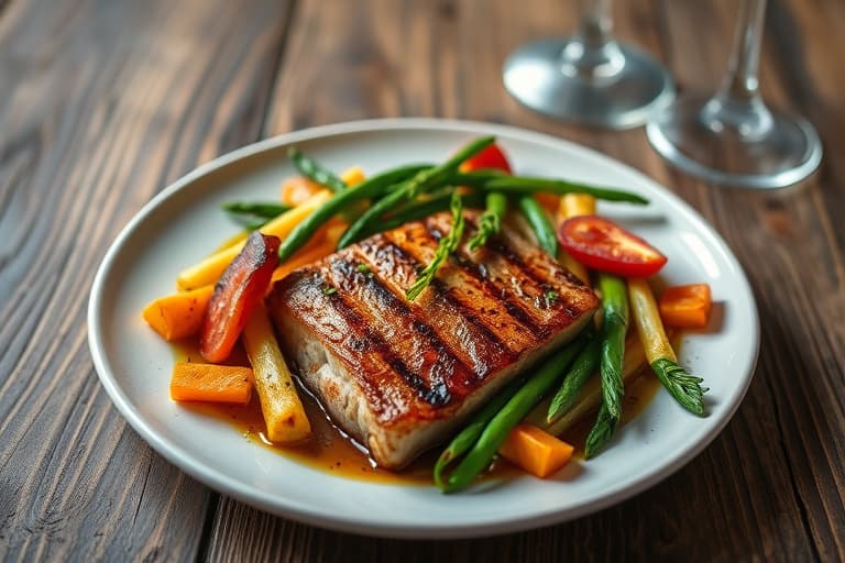 Syrlig grillet svinenakke