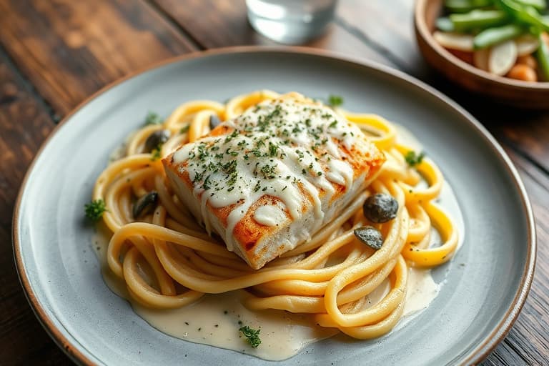 Hvitløk Alfredo-tilapia