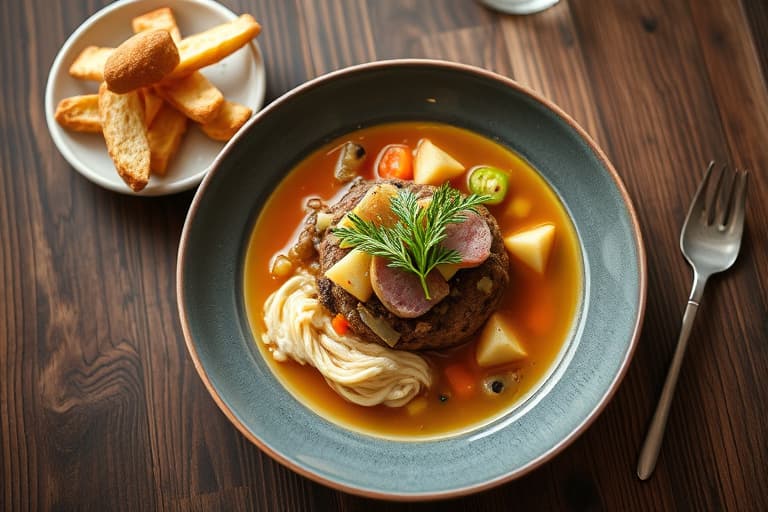 Hjertevarm hamburger-suppe