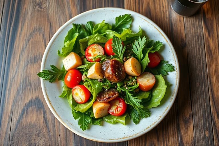 Grønn salat med tranebærvinaigrette