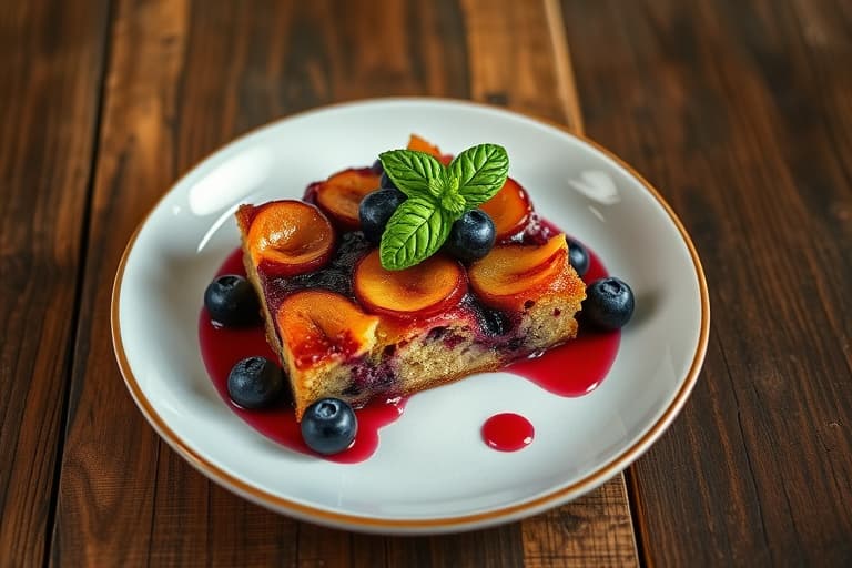 Plum Blueberry Upside Down Cake