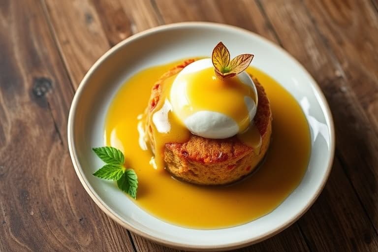 Beste brødpudding med vaniljesaus