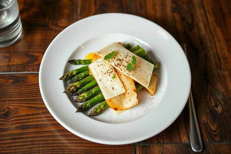 Ristet asparges med parmesan
