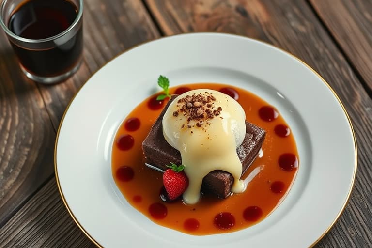 Sjokoladekjeks med vaniljepudding og sjokoladestykker