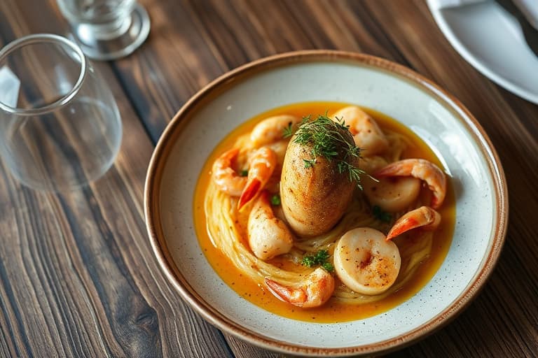 Sopp fylt med krabbekjøtt