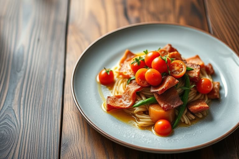 Eple- og bacon- og tomatsuppe