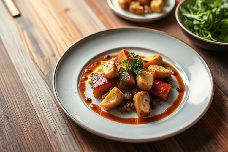 Sherrybraisert oksehaler med kortreins