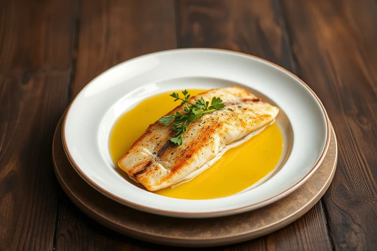 Bakt tilapia med hvitløk og olivenolje