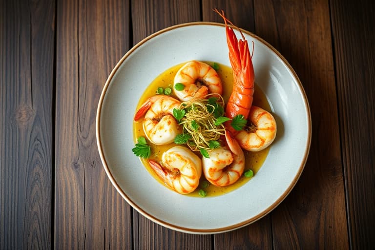 Restaurantstil kylling scampi