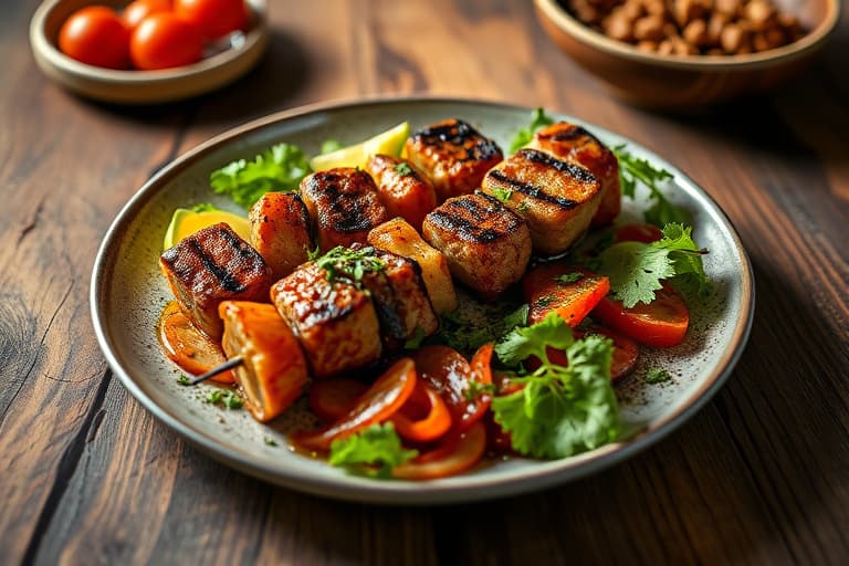 Mors biffspyd med shish kebab