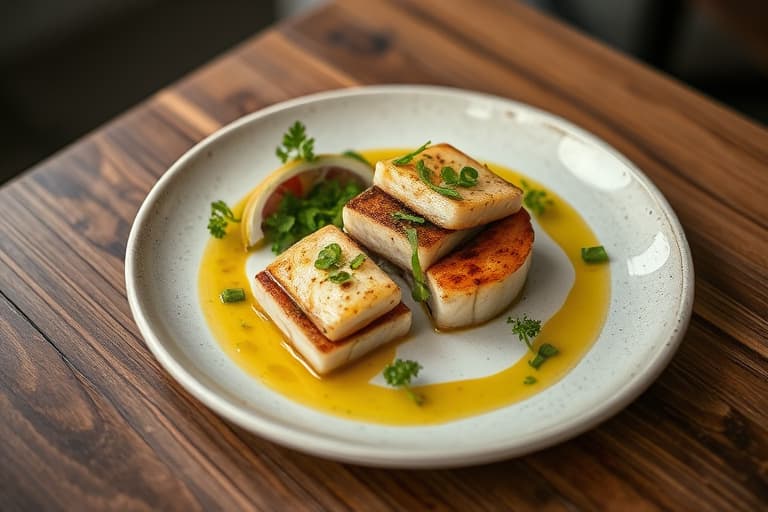 Stekte kamskjell med jalapeñovinaigrette