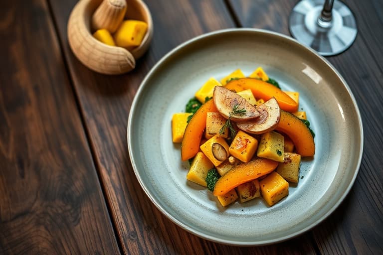 Sommersquash-grateng med nøtter