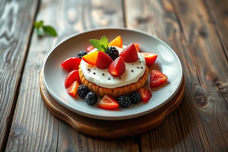 Fersk frukt- og yoghurtis på pinne