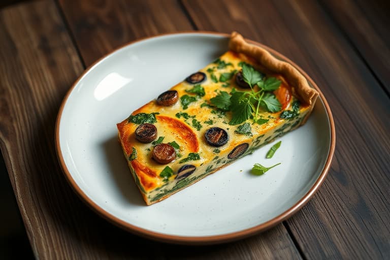 Transformert spinat- og soppquiche