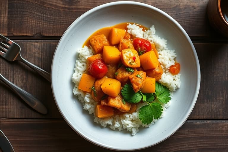 Herlig indisk kokosvegetarcurry i slow cookeren