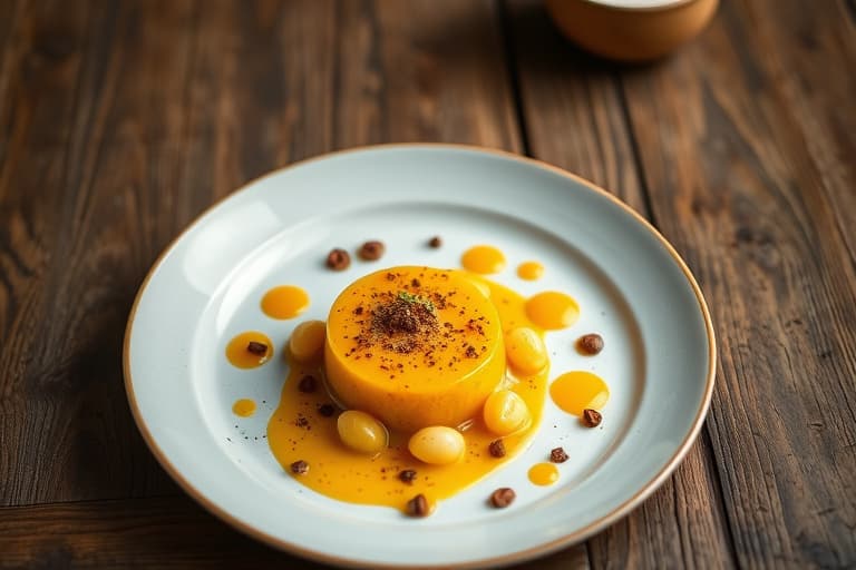 Mango- og kardemommeskuffe med brødpudding