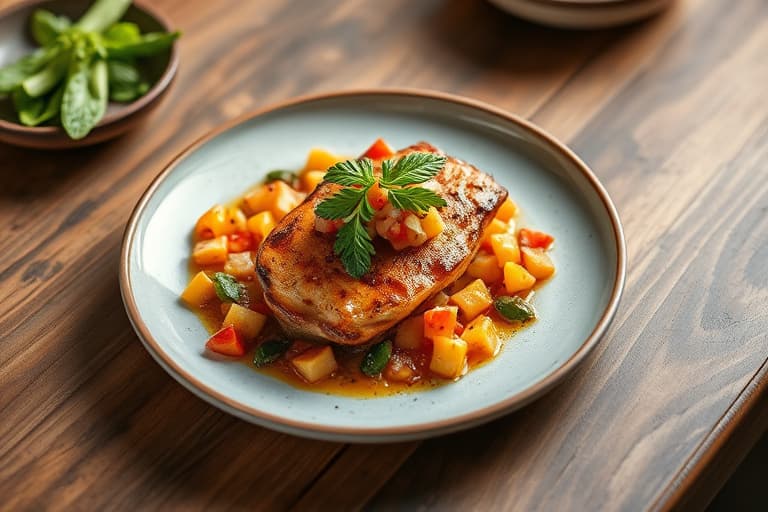 Stekte kamskjell med tropisk salsa