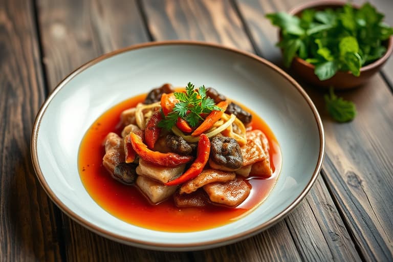 Bønnegelé med chili-eddiksaus