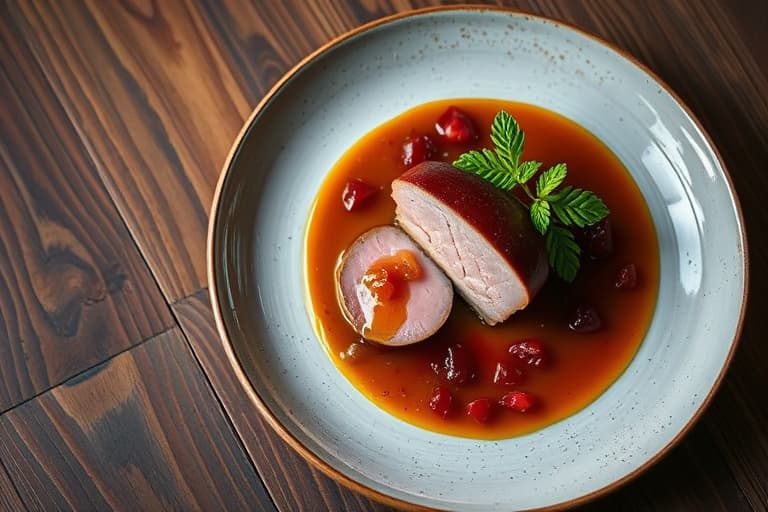 Foie gras med dadelpuré og granateple