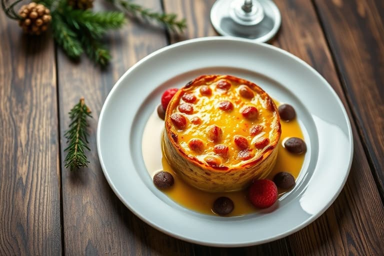 Bûche de Noël med marsipan-sopper