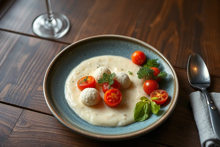 Hvit bønnepuré med soltørkede tomater