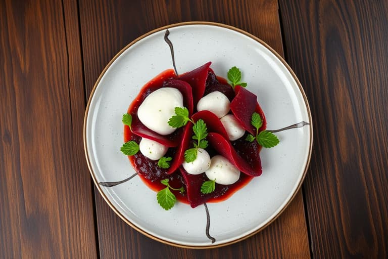 Beet Carpaccio med Burrata
