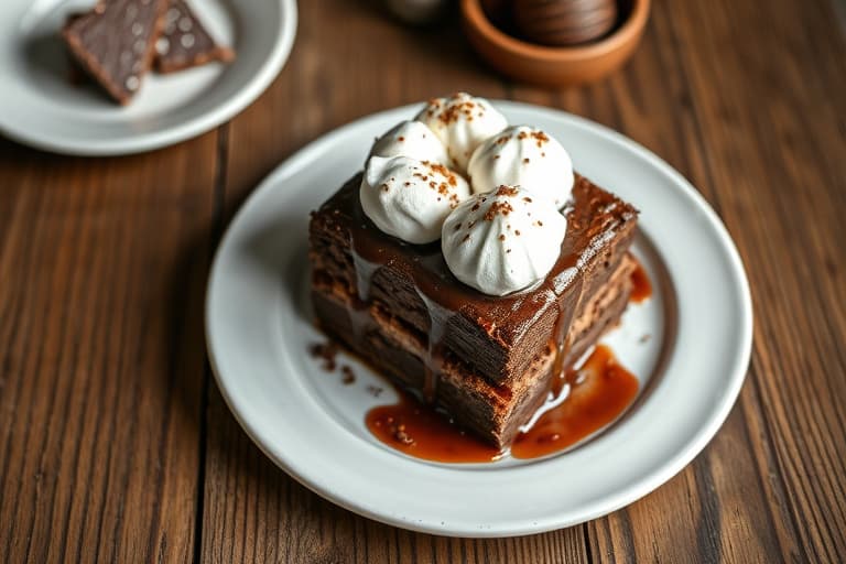 Sjokoladekaker med fudge-fyll, fylt med sjokoladekjeks og marshmallow-meringue-frosting