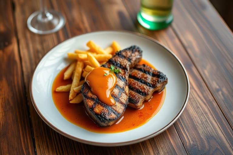 Bob Marleys Reggae: Jerkmarinerte kyllingbrystspyd, grillet over åpen flamme og servert med kremet agurksaus og yuccafrites