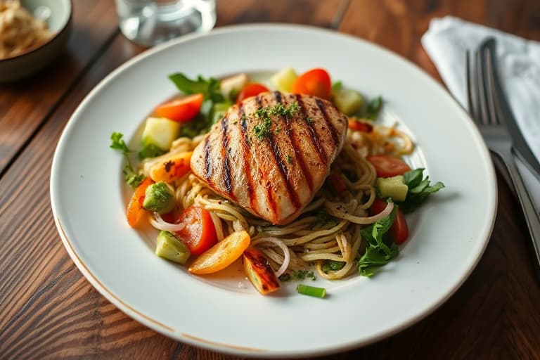 Runde 2 Oppskrift - Grillet kyllingsalat