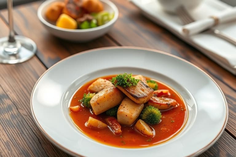 Reker og grynkaker med syv-peppers gelé