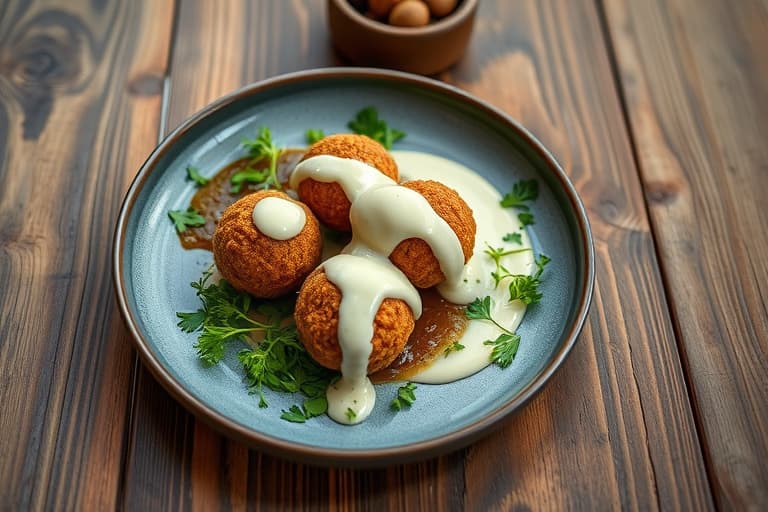 Runde 2 Oppskrift - Ovnsbakte falafel med yoghurtsaus