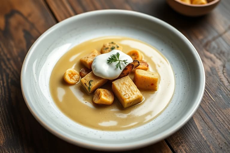 Ertesuppe med crème fraîche