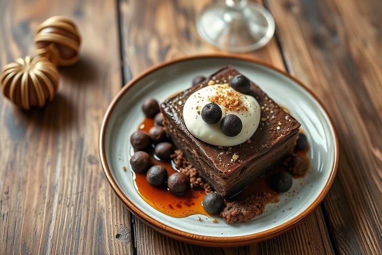 Sjokoladekake med brød, valnøtter og sjokoladebiter