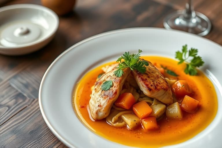 Pannebrent kylling med ananas- og chilisaus