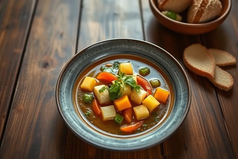 Spinat-, senneps- og potetsuppe