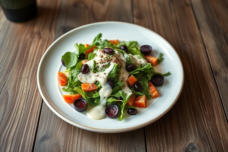 Vinter salat med sitron-yoghurtdressing