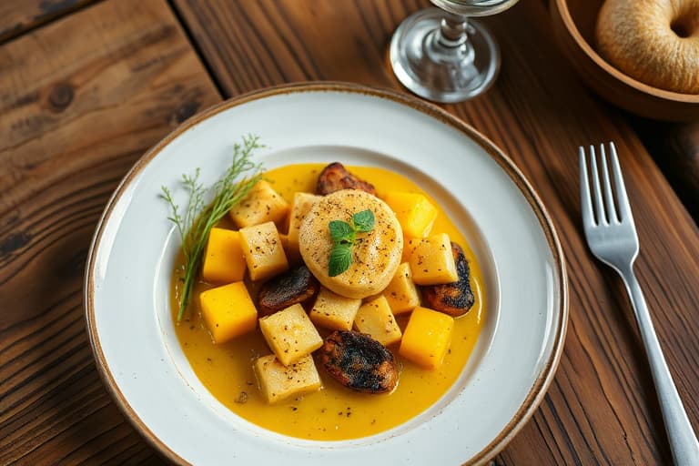 Squashkegler fylt med sitron- og mynteerterpuré