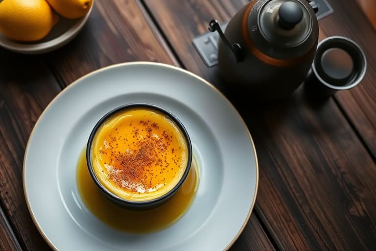 Lemon Crème Brûlée med friske bær