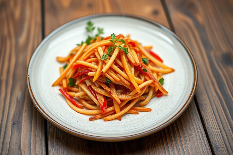 Jícama og grillede røde paprikaslaw