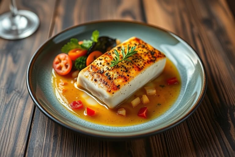 Sole med oransjebrun smør