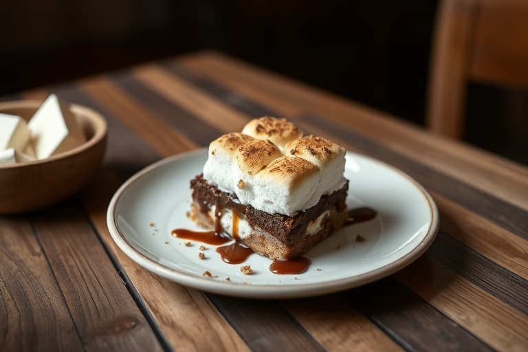 S'mores-kaffe- og fudge-is-kake