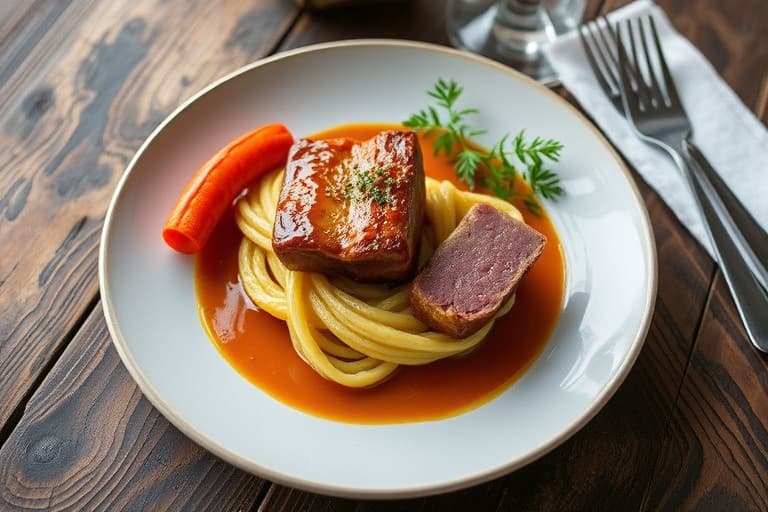 Rostet lammelår med Madeira- og pepperkornreduksjon