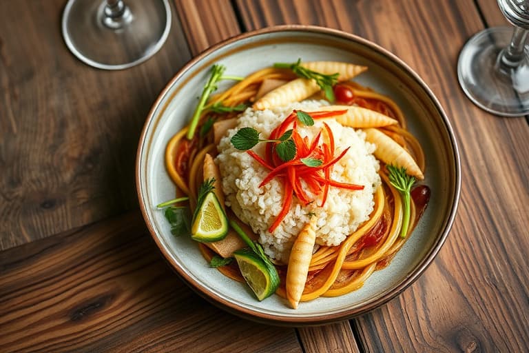 Ris med julienne-skarne gulrøtter